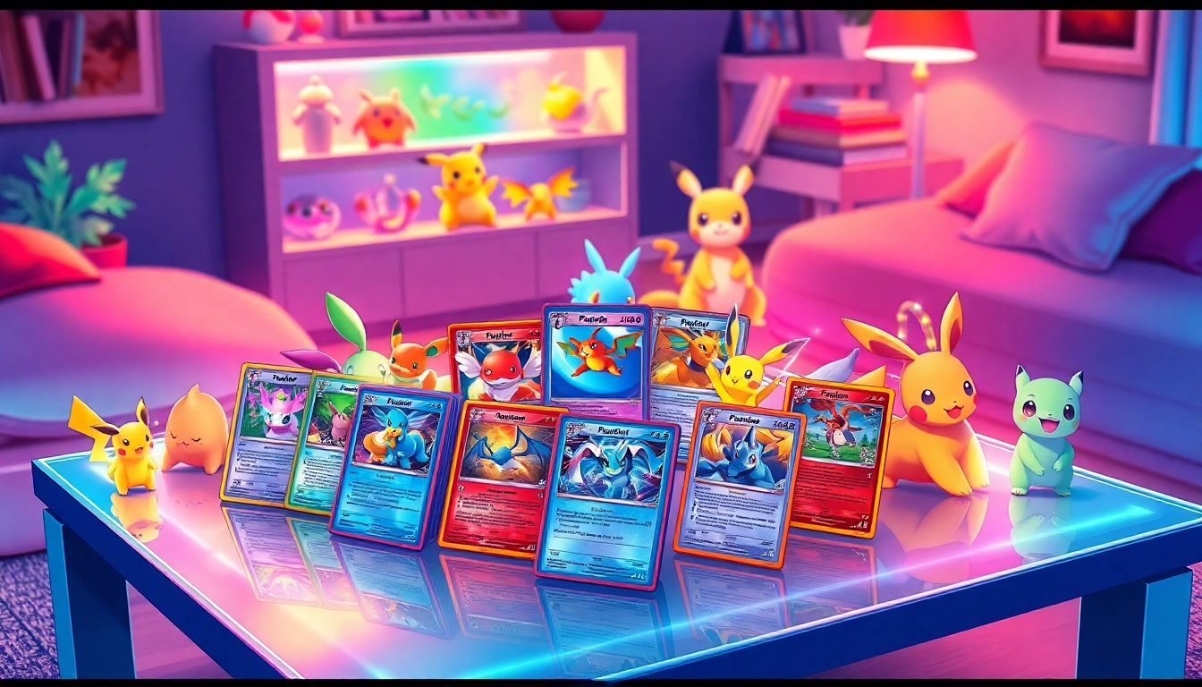 Discover authentic Pokemon cards in India with a stunning collection displayed on a gaming table.